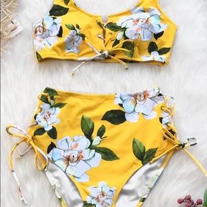 Sunny floral high waist bikini!!